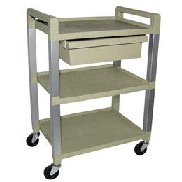 3B Scientific Three Shelf Poly Cart with Drawer