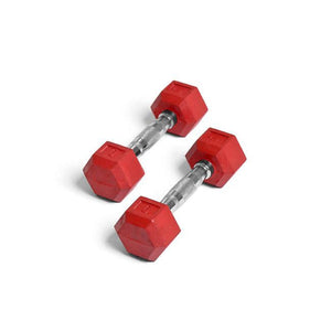 Element Fitness 6lbs Colored Rubber Hex Aerobic Dumbbells