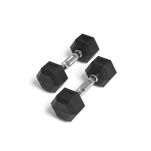 Image of Element Fitness 8lbs Colored Rubber Hex Aerobic Dumbbells