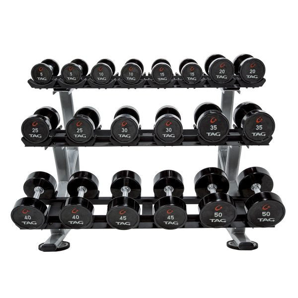 TAG Fitness 3 Tier Dumbbell Rack with Saddles (10pair)