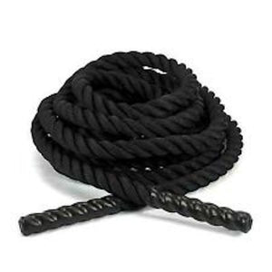 TAG Fitness Black PolyDacron Battle Rope with Heat Shrink Grips