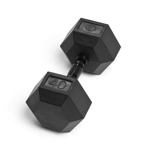 Image of Element Fitness 40lb Virgin Rubber Hex Dumbbell No Toxic Odor SDVR-40