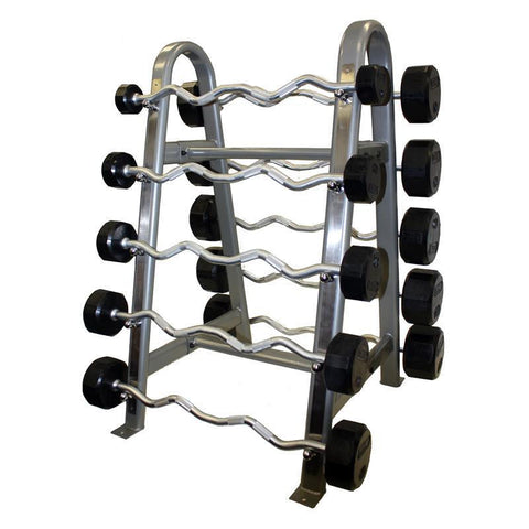 Image of Troy Barbell 12-Sided Rubber Barbells w/ Rack