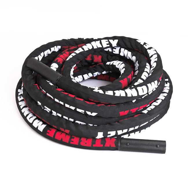 Xtreme Monkey 50’ Premium Undulation Rope w/Sleeve - 1.5” thick Gym Rope